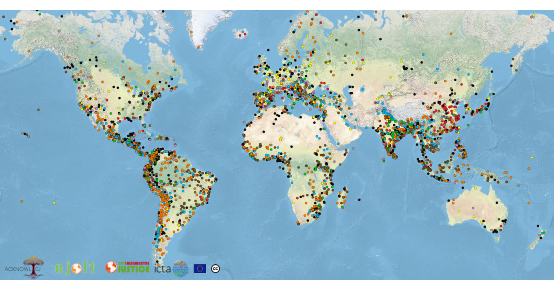 world map of environmental conflicts